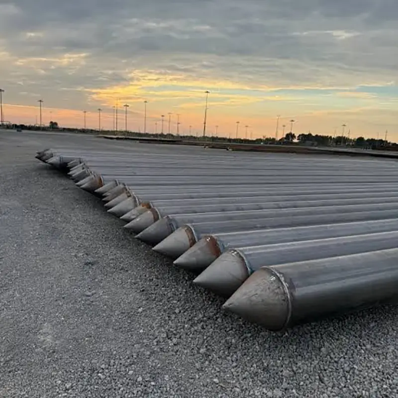 bitumen coated piling steel pipe 813mm od 12.7mm wt for corrosive soil protection