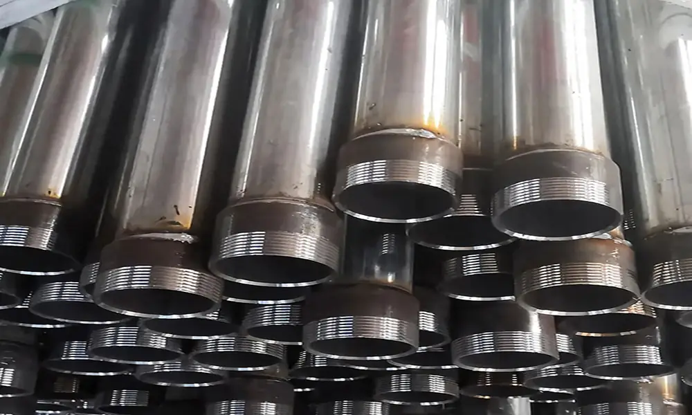 Sonic logging pipe for foundation pile testing and Crosshole Sonic Logging (CSL) applications.